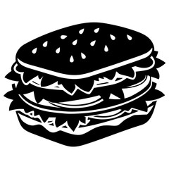 Sandwiche vector clean black silhouette design white background
