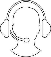 Customer support headset outline icon