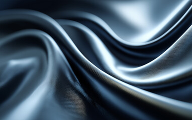 Obraz premium Elegant folds of shimmering fabric create a captivating dance of light and shadow a luxurious display of tactile artistry