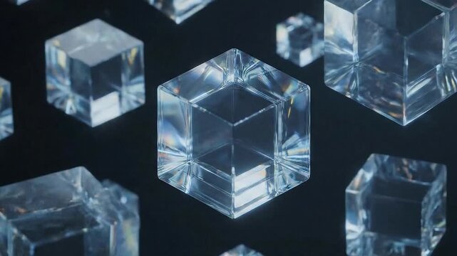 ice cube on blue background