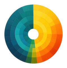 Fototapeta premium Sunburst chart with concentric rings and segments