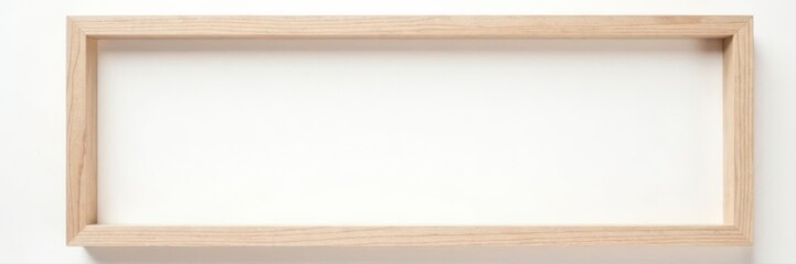 Naklejka premium Clean, rectangular wooden frame on a white background , empty, picture, home decor