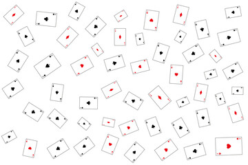 Poker card background on white background