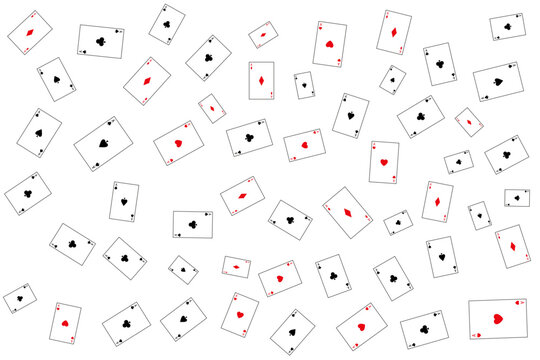 Poker card background on white background