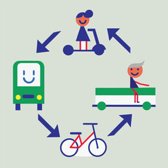 transportation icons set