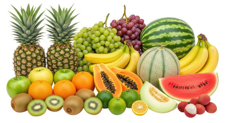 Isolated Fresh Fruits Pile