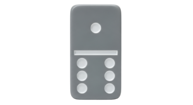 Isolated Domino Tile with Six and One Spots