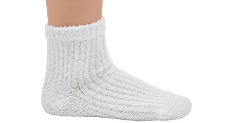 Isolated Fuzzy White Sock