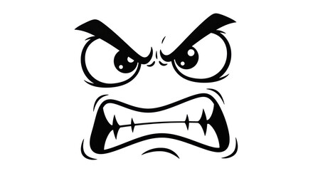 Isolated Cartoon Angry Face