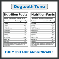Dogtooth Tuna Fish Drawing Vector