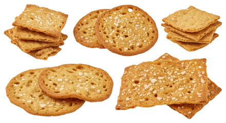 Isolated Stack of Salty Crackers