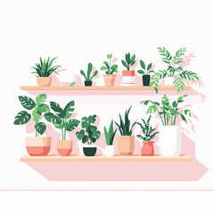 Indoor plants in decorative pots design