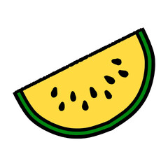 食べやすくカットされた黄色のスイカ（Affinity Designer版）