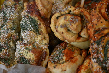 Fresh traditional Polish baked goods, sweet cakes and buns
