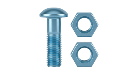 Isolated Bolt and Nuts