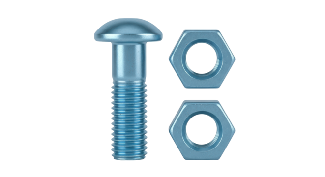 Isolated Bolt and Nuts