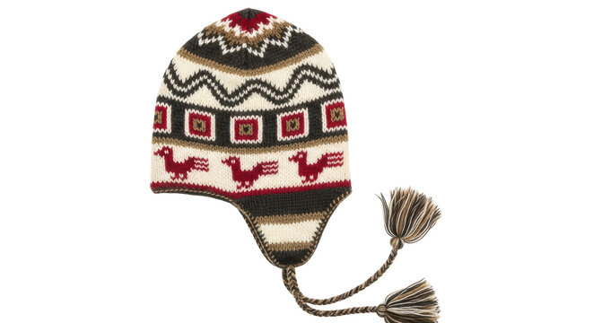 Isolated Knitted Peruvian Hat