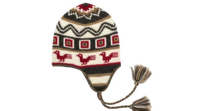 Isolated Knitted Peruvian Hat