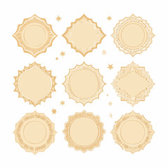 Vintage beige blank paper decorative label set VECTOR