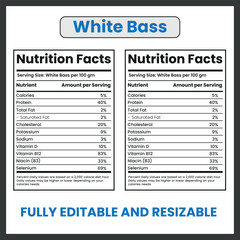 White Bass Fish Drawing Vector