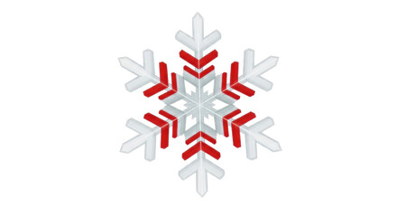 Obraz premium Isolated Red and White Snowflake Design