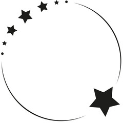 Stars arranged in a circle, with one larger star at the bottom.