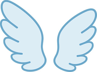 Fototapeta premium Simple Cartoon Angel Wings Illustration Design with Pale Blue Color Detail