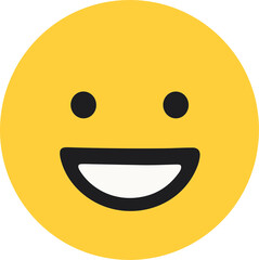 Simple Flat Smiling Yellow Face with Happy Expression Emoticon