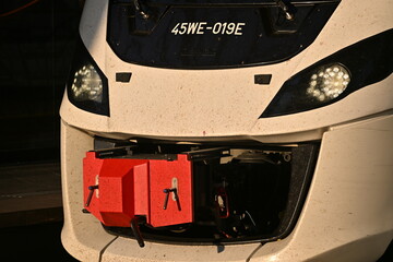 Coupler and front lights of a train
