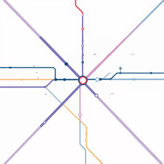 Subway metro transport line schematic map