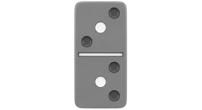 Isolated Domino Tile with Three and Two Spots