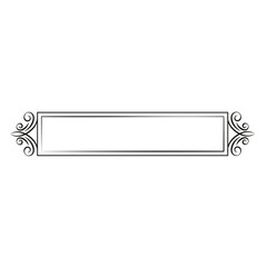 Elegant horizontal rectangular frame with decorative scrollwork on both ends, a classic design element for titles or text.