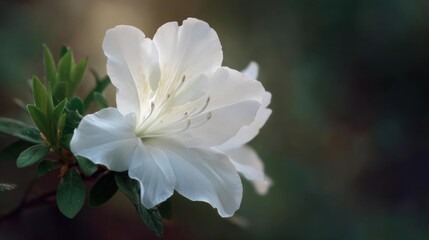 Obraz premium Close-up of a white flower with multiple layers of petals. the petals are arranged in a star-like pattern, with the center being the largest and the outermost layer being the smallest.