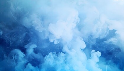 Blue smoke and fog abstract background