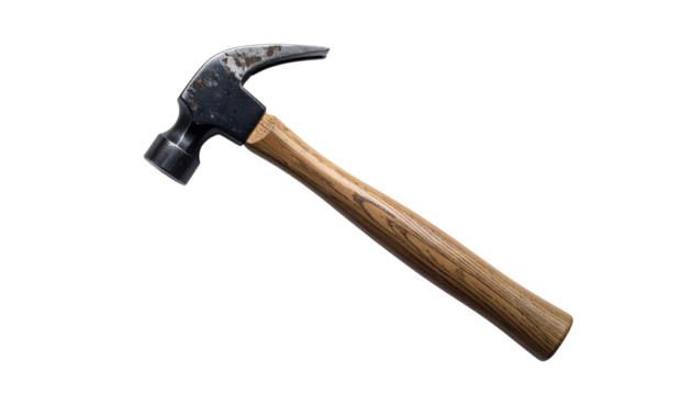 Crafting cutout hammer for design projects isolated on transparent background