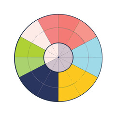 Obraz premium Circular infographic color wheel chart design