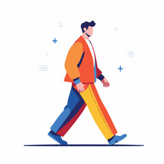 Businessman walking forward in stylish suit