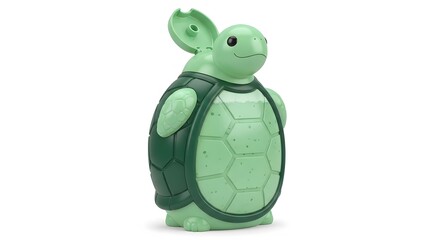 Obraz premium Turtle-Shaped Bottle with Soap, Isolated on White Background