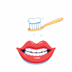 Healthy lips smiling with white teeth closeup