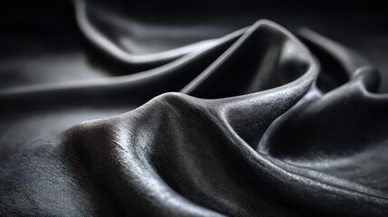 Closeup View Of Draped Black Fabric With Sparkle Texture