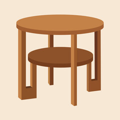 Charming round accent table with shelf in warm wood tones, creating a cozy, inviting atmosphere