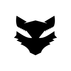 head wolf silhouette logo design vector