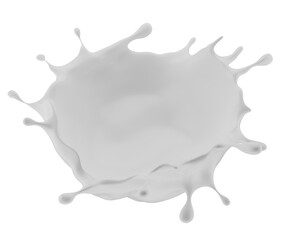 milk splash isolated on white background. 3d render