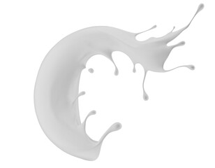 milk splash isolated on white background. 3d render
