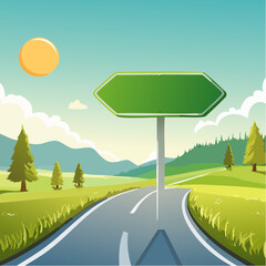 Green road arrow sign Summer