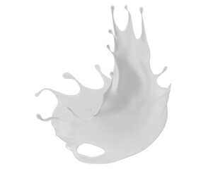 milk splash isolated on white background. 3d render