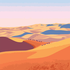 Naklejka premium Desert sand dunes under bright sunlight