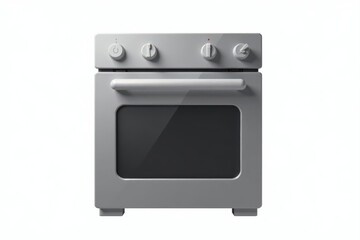 Fototapeta premium Grey oven icon, isolated on white Simple stovetop gas oven symbol , clean, silhouette, sign