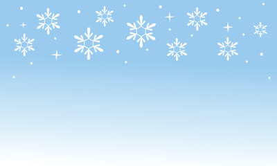 Happy New year or Christmas wallpaper with snowflakes on blue sky background vector.
