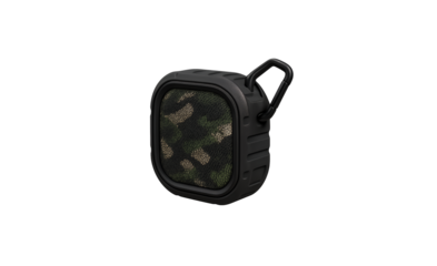 Modern dark gray compact outdoor security camera with night vision and motion detection technology perfect for home surveillance needs. transparent background